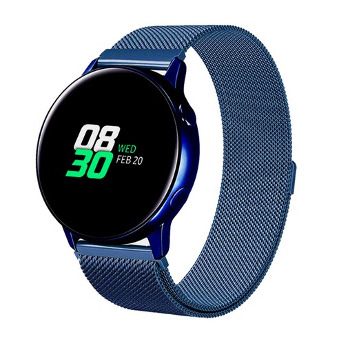 실드랩 갤럭시워치3 기어S3 45/46 mm 밀라노메탈 스트랩 22mm, 블루, 1개