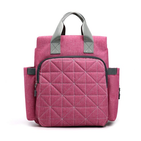 알럽홈 사이드멀티포켓 대용량 외출 멀티백팩, 퀼팅로즈레드