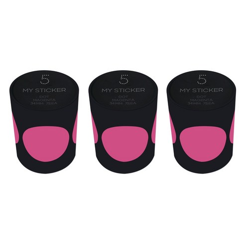 폼텍 마이 스티커 도트 34mm 1롤, 05 MAGENTA, 3개