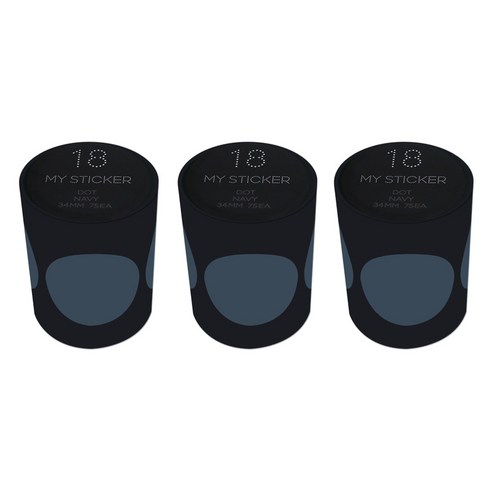 폼텍 마이 스티커 도트 34mm 1롤, 18 NAVY, 3개