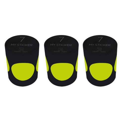 폼텍 마이 스티커 도트 34mm 1롤, 07 LIME, 3개