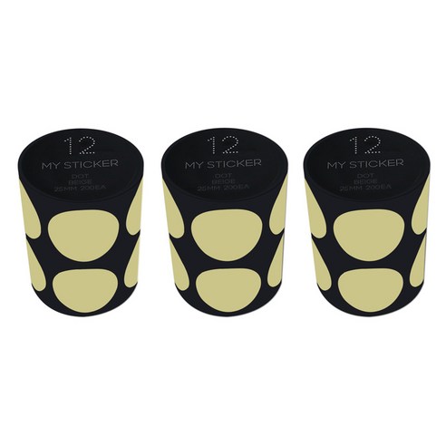 폼텍 마이 스티커 도트 25mm 1롤, 12 BEIGE, 3개