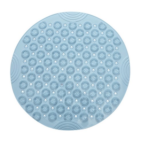 윈프라이스 지압 원형 욕실 발매트 55 x 55 cm, 블루, 1개