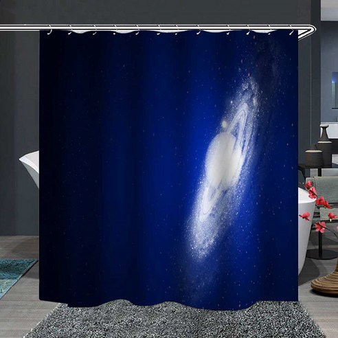 알럽홈 스페이스 은하수 샤워커튼 PZ0612 180 x 200 cm, 1개