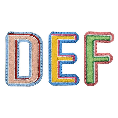 패션포인트 자수 와펜 알파벳테두리 3종 세트 중, D, E, F, 1세트