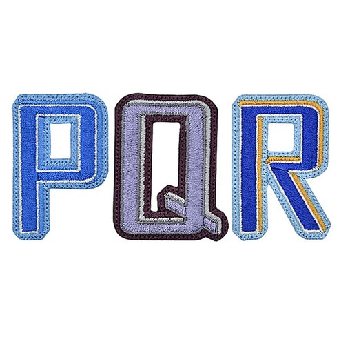 패션포인트 자수 와펜 알파벳테두리 3종 세트 중, P, Q, R, 1세트