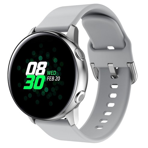 쉴드랩 갤럭시 워치 20mm 실리콘 스트랩 40mm 41mm 42mm 44mm 호환 가능, 그레이, 1개