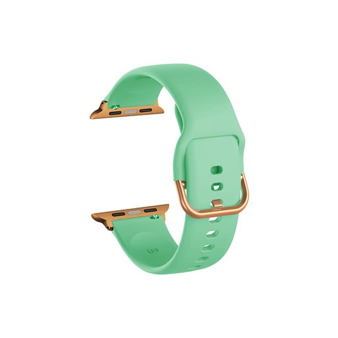 비쉐르 골드 버클 라운드 애플워치 1 실리콘 밴드 스트랩 42mm, 민트, 1개