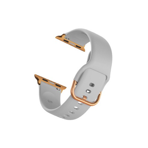 비쉐르 골드 버클 라운드 애플워치 2 실리콘 밴드 스트랩 42mm, 그레이, 1개
