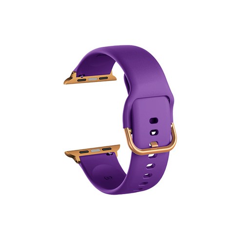비쉐르 골드 버클 라운드 애플워치 1 실리콘 밴드 스트랩 42mm, 퍼플, 1개