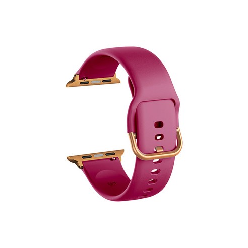 비쉐르 골드 버클 라운드 애플워치 1 실리콘 밴드 스트랩 42mm, 다크핑크, 1개