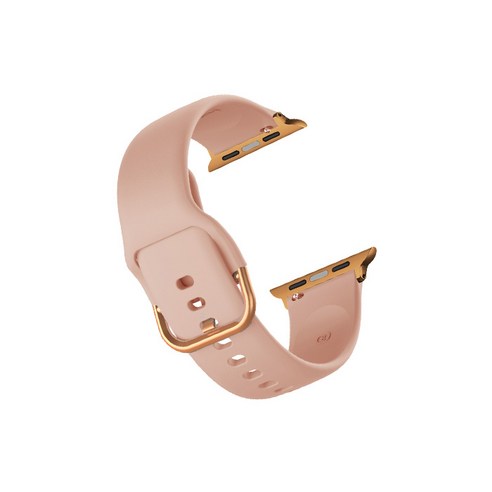 비쉐르 골드 버클 라운드 애플워치 3 실리콘 밴드 스트랩 42mm, 라이트핑크, 1개