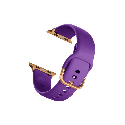 비쉐르 골드 버클 라운드 애플워치 2 실리콘 밴드 스트랩 42mm, 퍼플, 1개