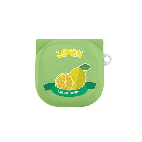 갤럭시버즈 라이브 / 버즈2 후르츠캔디 원바디 하드 케이스 + 후크링, Lemon Candy(케이스)