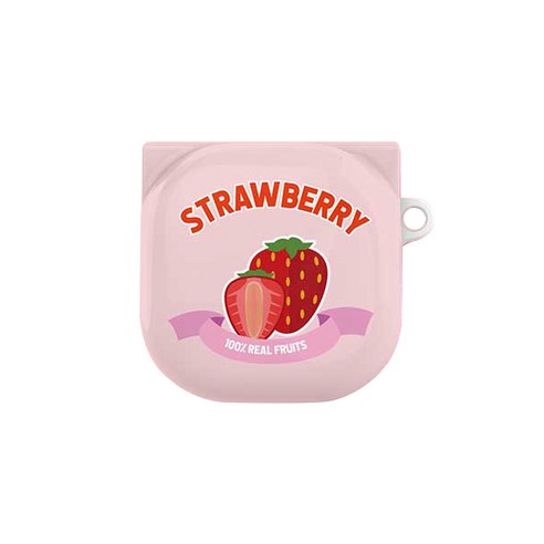갤럭시버즈 라이브 후르츠캔디 원바디 하드 케이스 + 후크링, Strawberry Candy(케이스)