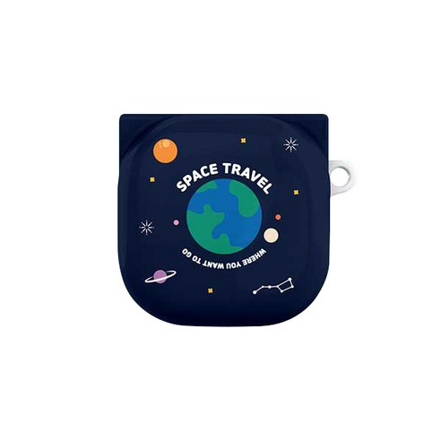 갤럭시버즈 라이브 우주 원바디 하드 케이스 + 후크링, SPACE TRAVEL(케이스)