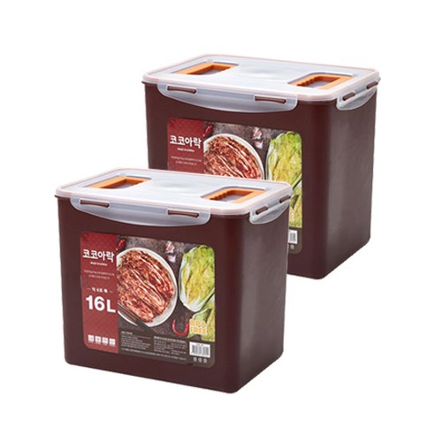 코코아락 진공밀폐 김치통, 16L, 2개