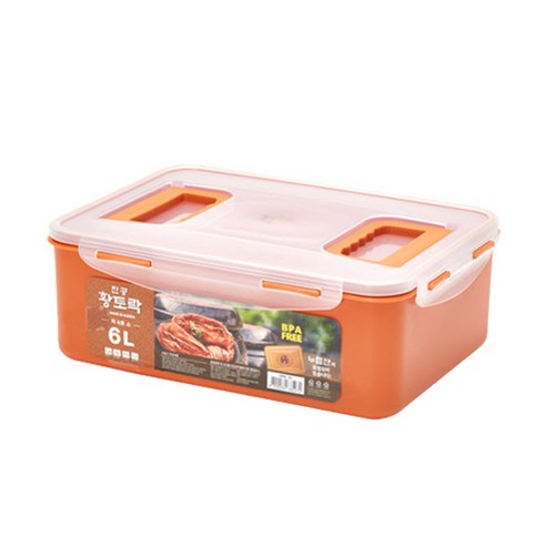 황토락 진공밀폐 김치통, 6L, 1개