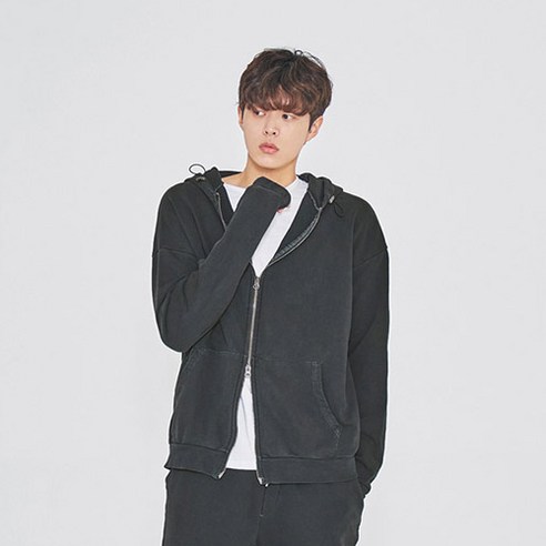 빅사이즈클럽 남성용 GVN 피그먼트 투웨이 후드집업
