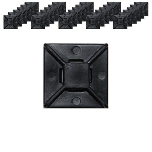 접착식 케이블타이 홀더 백색 일반 25 x 25 mm, 1000개, 화이트