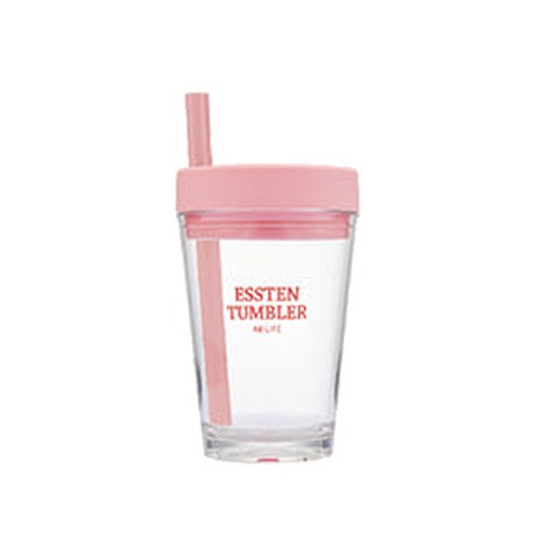 에이비라이프 에스텐 텀블러 개방형 버블빨대 세트 101, 핑크, 500ml