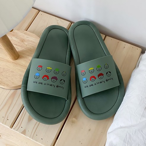 알럽홈 러블리 패밀리 욕실 슬리퍼 그린, 1개
