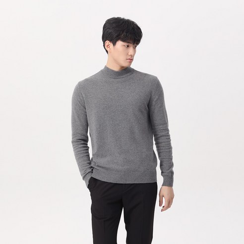 마인드브릿지 남성용 캐시미어 하프 터틀넥 니트 MUKT71A2