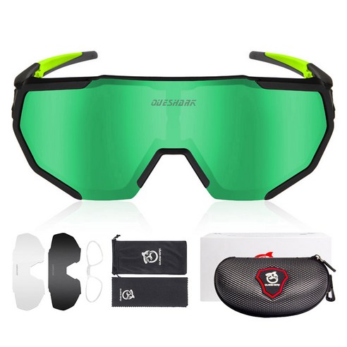 커샤크 스포츠 고글 도수클립 렌즈 교체형 QE42, Black Green(QE42-BG)