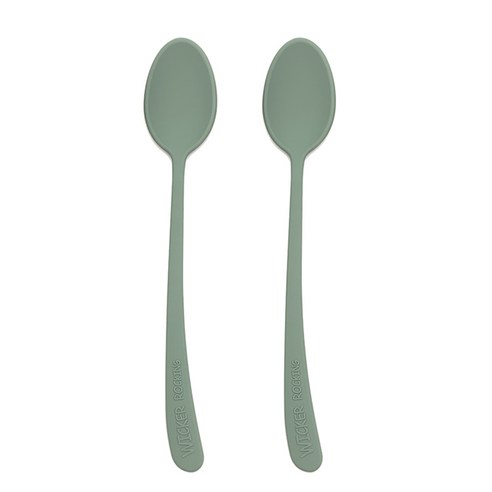 실리콘 윙키 숟가락, 다크그린, 2개