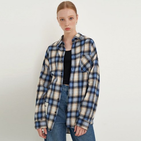 레이디볼륨 OVERFIT SQUARE CHECK 셔츠