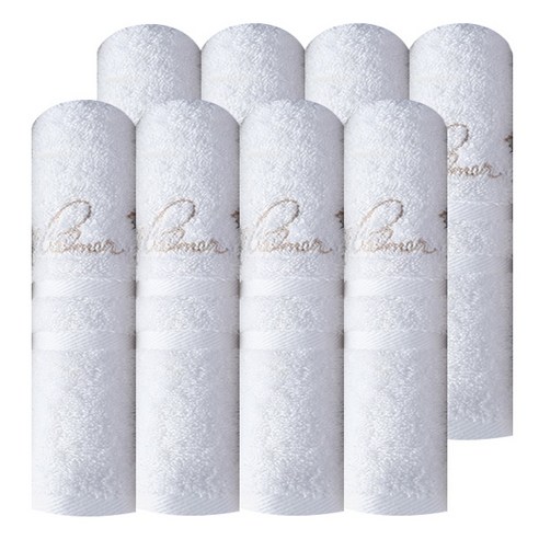 아놀드파마 유로뱀부40 세면타월 170g 16수 뱀부사, 화이트, 8개