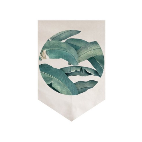 콩 케이리빙홈 리프 일러스트 플래그 커튼, TYPE 5