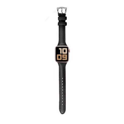 인뮤즈 애플워치 2/3/4/5 데일리 우먼 가죽 밴드 42/44 mm, 블랙, 1개