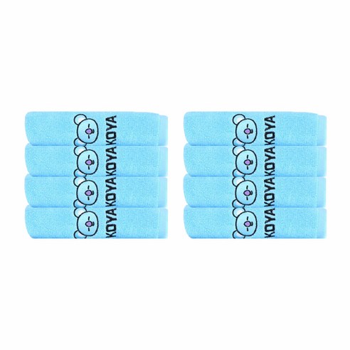 BT21 페이셜 네임 세면타올 140g 30수 면사, 코야, 8개