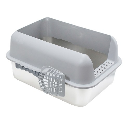 캣끗하개 하이탑 스텐 고양이 화장실, 그레이