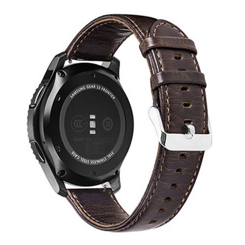 코쿼드 42mm 갤럭시 워치 기어 액티브 시계줄 크레이지 레드밴드 20mm, 커피브라운, 1개