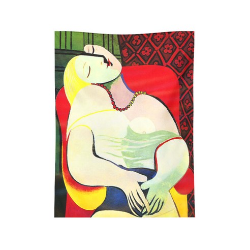 마켓에이 북유럽아트 레이아웃 태피스트리, 4732 레드의자