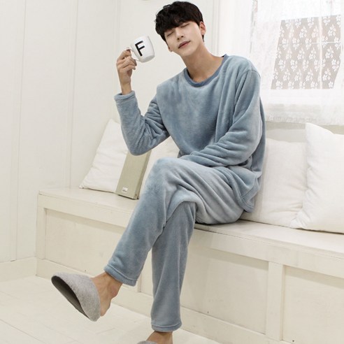 어나더디 남성용 데일리 밍크 수면 커플 잠옷세트