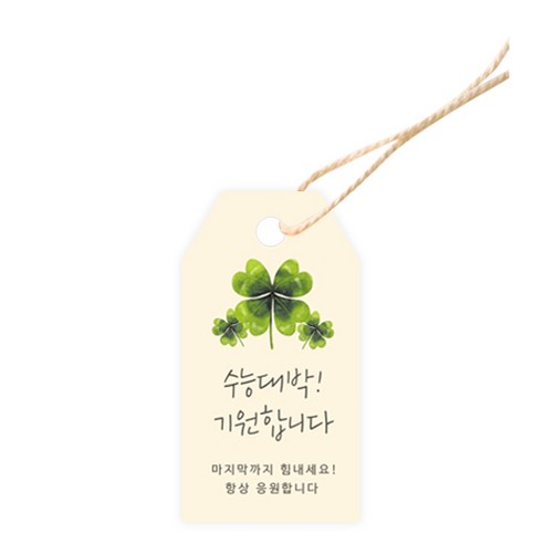 도나앤데코 수능001 빌리 행운의 네잎클로버 태그 3.5 x 6.5 cm 100p + 면끈 100p, 혼합색상, 1세트