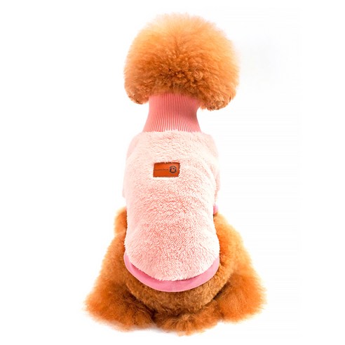 알럽펫 반려동물 클래식 카라 양털 스웨터, 핑크