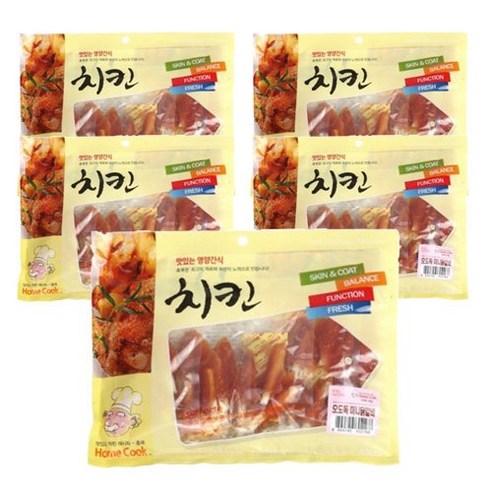 홈쿡 강아지 간식 400g, 오도독 미니 닭갈비, 5개