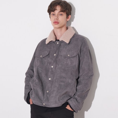 브이투 남성용 402 OVERFIT SUEDE FUR TRUCKER 자켓