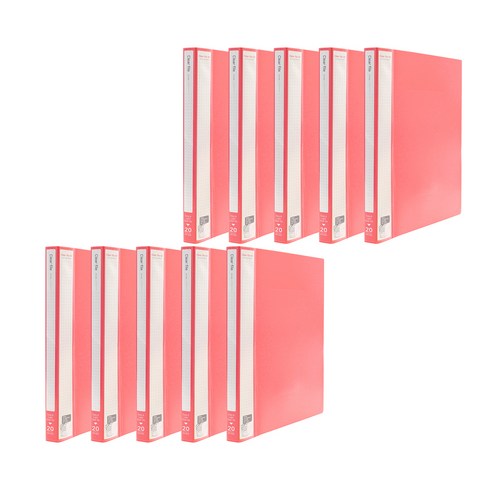 인디 클리어파일 A4 20매, Pink, 10개