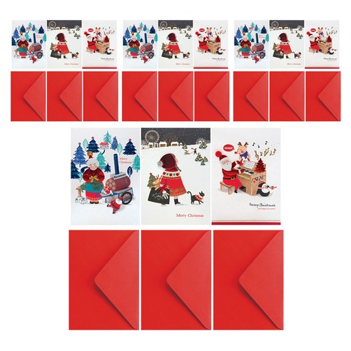 프롬앤투 크리스마스 카드 봉투 S1029q456 3종 x 4p세트, 혼합색상, 1세트