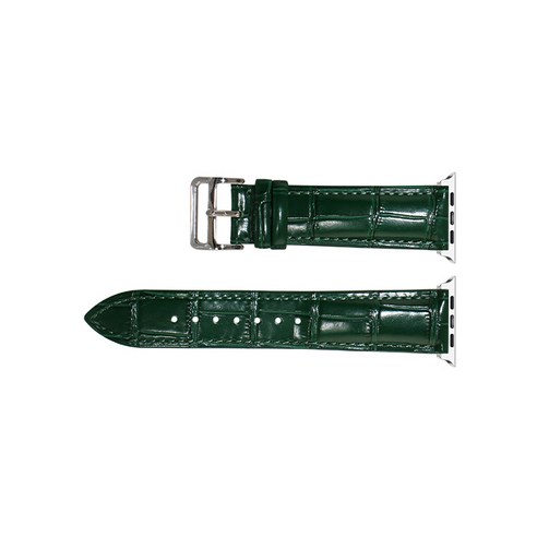 비쉐르 크로커 애플워치 4 레더 밴드 스트랩 (44mm 호환 가능), 그린, 1개