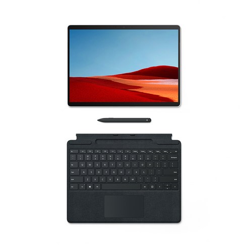 마이크로소프트 2020 Surface ProX 13 + 블랙타입 커버 + 슬림펜, 플래티넘, 스냅드래곤, 256GB, 16GB, WIN10 Home, 1WT-00008