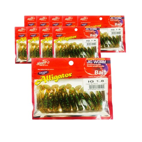 JIG WORM IG1.8 낚시 루어 12p x 10개, PA19, 1.4g