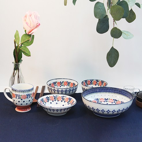 폴라브 나혼자산다 혼밥 B 식기세트 5p, 로즈, 식기 5종