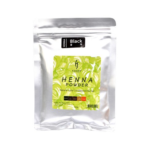 코겐 헤나파우더 염색약 100g, 블랙, 1개