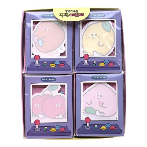 핑크풋 1000 당친 인형뽑기 점착메모지 4종 x 10p, 복수니, 당그니, 체리, 레몬, 1세트